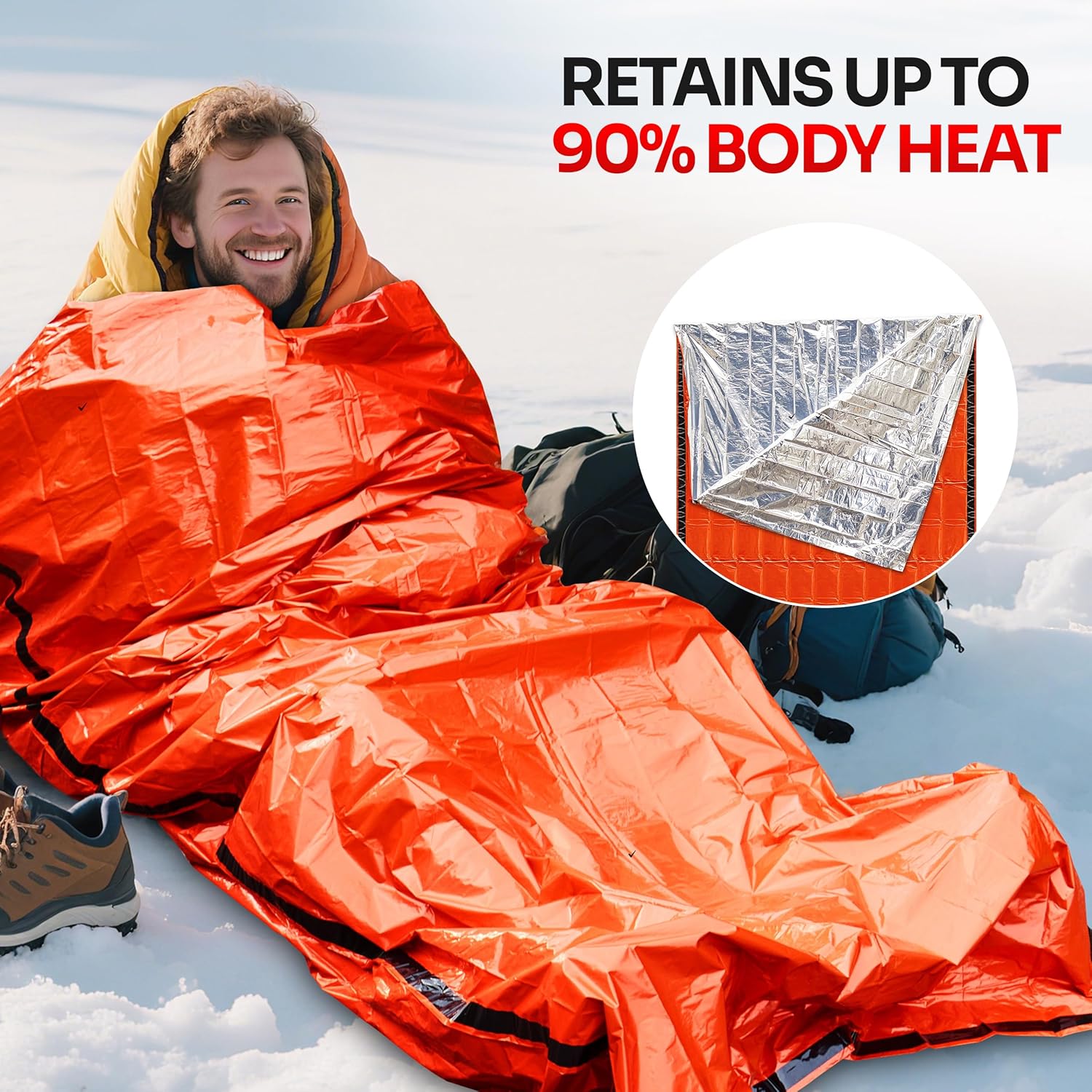 Emergency Mylar Tent - Emergency Sleeping Bag for Survival Gear