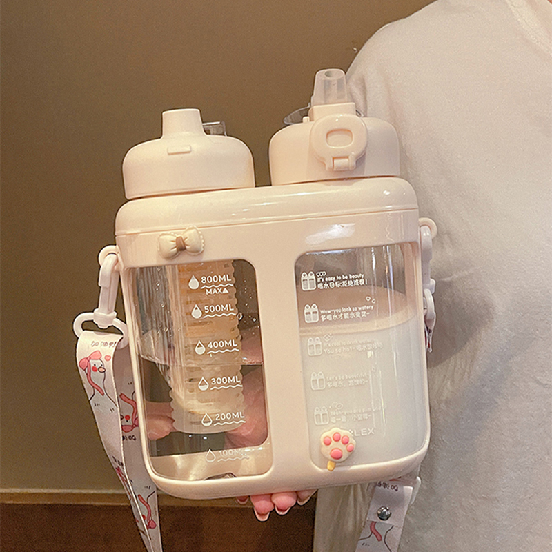 Cute Double Drink Plastic Wate - Water Purification Straw ulasan dan harga