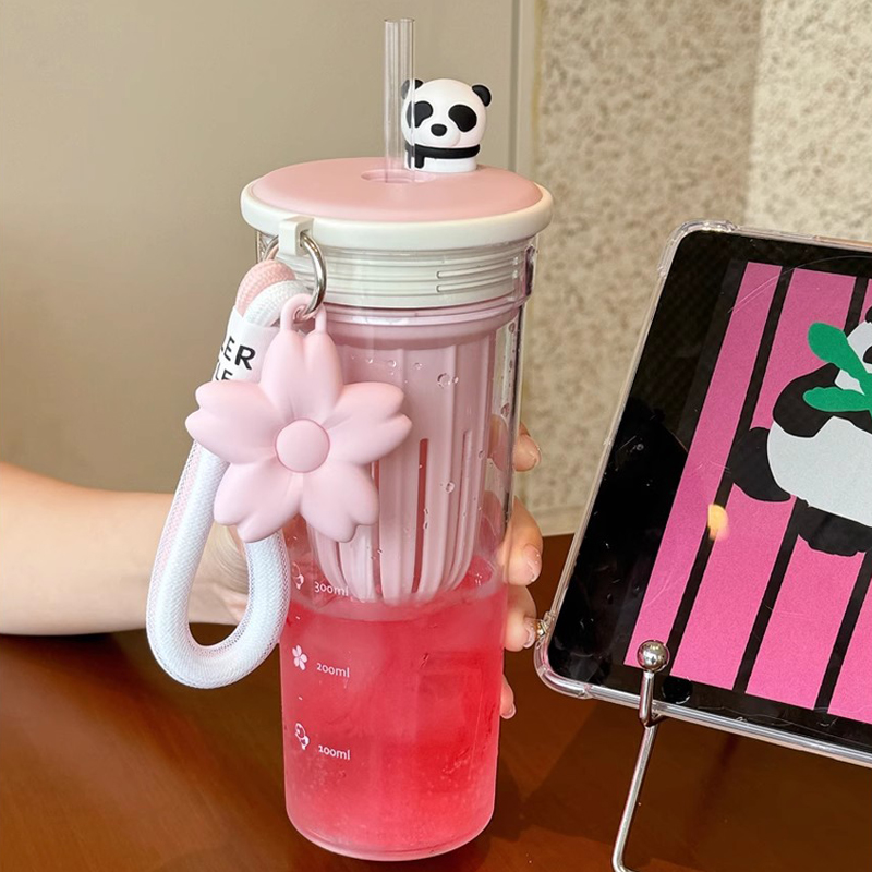 650ml Kawaii Water Bottle With - Water Purification Straw ulasan dan harga