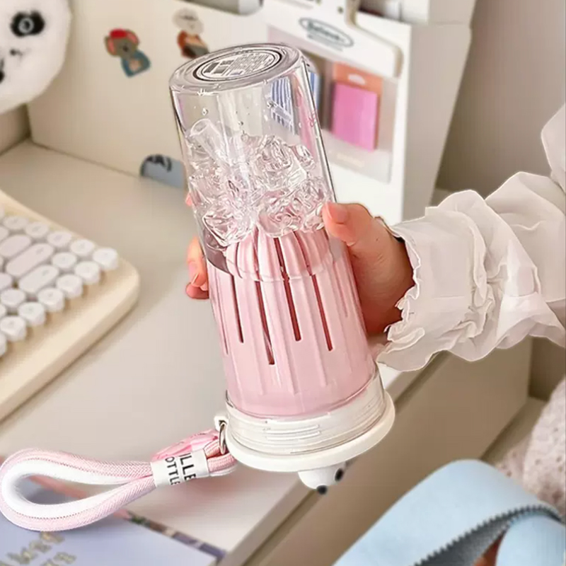 650ml Kawaii Water Bottle With - Water Purification Straw ulasan dan harga
